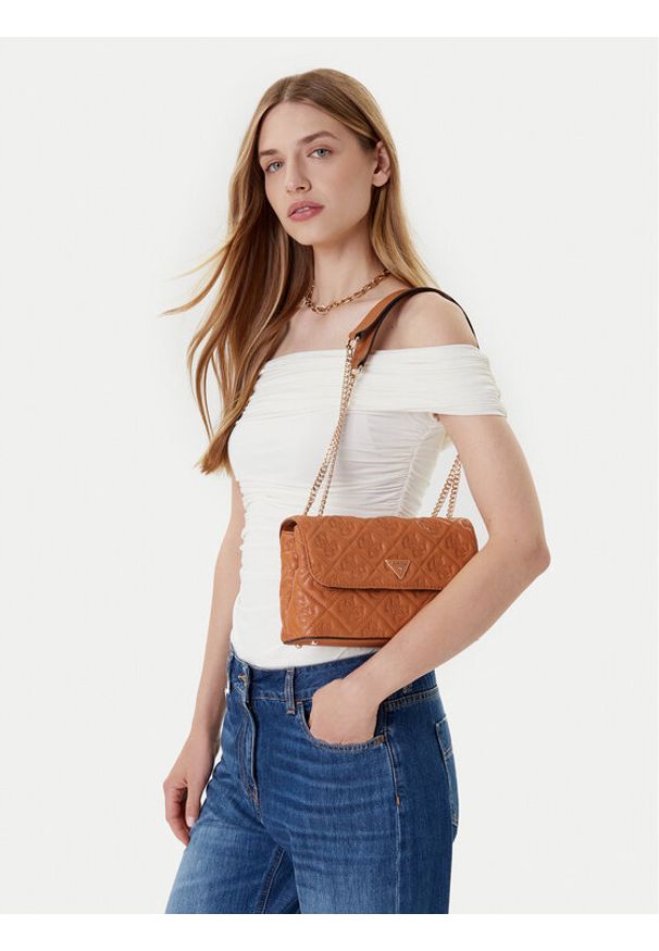 Guess Torebka HWQL96 58210 Brązowy. Kolor: brązowy. Materiał: skórzane