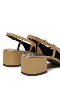 Tory Burch Sandały Cap-Toe Slingback Pump 156302 Beżowy. Kolor: beżowy. Materiał: skóra