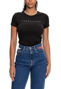 Tommy Jeans - TOMMY JEANS Czarny damski t-shirt, Rozmiar S. Kolor: czarny #4
