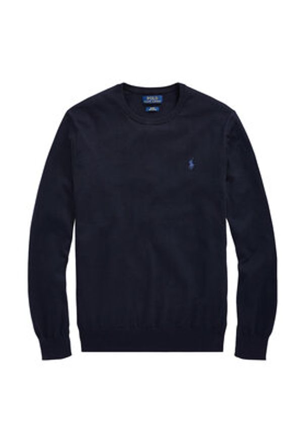 Polo Ralph Lauren Sweter Ls Sf Cn Pp 710684957001 Granatowy Slim Fit. Typ kołnierza: polo. Kolor: niebieski. Materiał: bawełna
