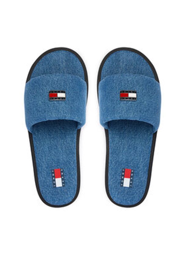Tommy Jeans Klapki Tjw Padded Denim Casual Slide EN0EN03020 Niebieski. Okazja: na co dzień. Kolor: niebieski. Materiał: materiał. Styl: casual