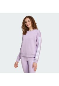 Adidas - Bluza Essentials 3-Stripes Fleece. Kolor: różowy, biały, wielokolorowy. Materiał: materiał. Sport: fitness #1