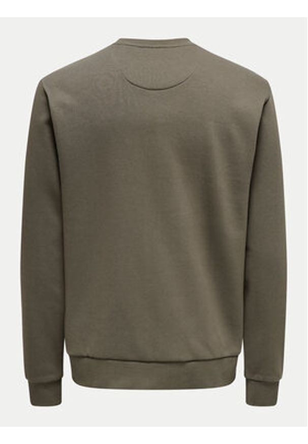 Only & Sons Bluza 22031838 Brązowy Regular Fit. Kolor: brązowy. Materiał: bawełna