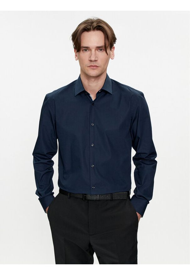 Hugo Koszula Koey 50513889 Granatowy Slim Fit. Kolor: niebieski. Materiał: bawełna