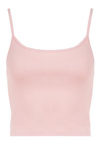 Born2be - Jasnoróżowy Top Cilarpia. Okazja: na co dzień. Kolor: różowy. Materiał: bawełna, materiał, elastan. Długość rękawa: na ramiączkach. Wzór: gładki. Styl: casual