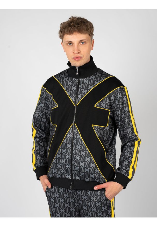 John Richmond Bluza | UMA24170FE | Mężczyzna | Czarny, Żółty, Szary. Okazja: na co dzień. Kolor: szary, czarny, wielokolorowy, żółty. Materiał: bawełna, poliester. Długość: długie. Styl: casual