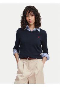 Beverly Hills Polo Club Sweter P-SS26W-M536563 Granatowy Regular Fit. Typ kołnierza: polo. Kolor: niebieski. Materiał: bawełna #1