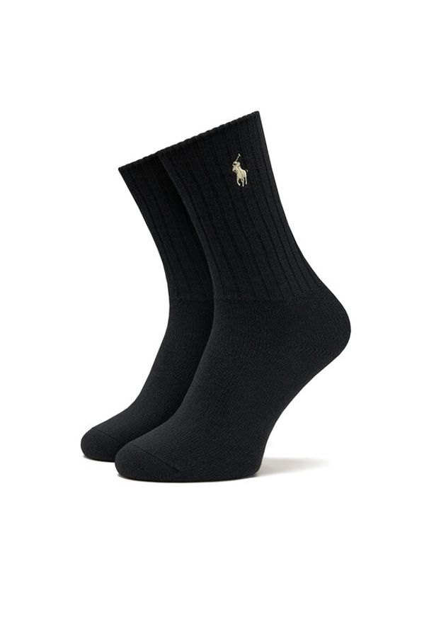 Polo Ralph Lauren Skarpety wysokie damskie 455846847012 Czarny. Kolor: czarny. Materiał: materiał, bawełna