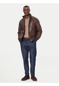Milestone Kurtka skórzana MSNaldo 53101821280 Brązowy Regular Fit. Kolor: brązowy. Materiał: skóra #3