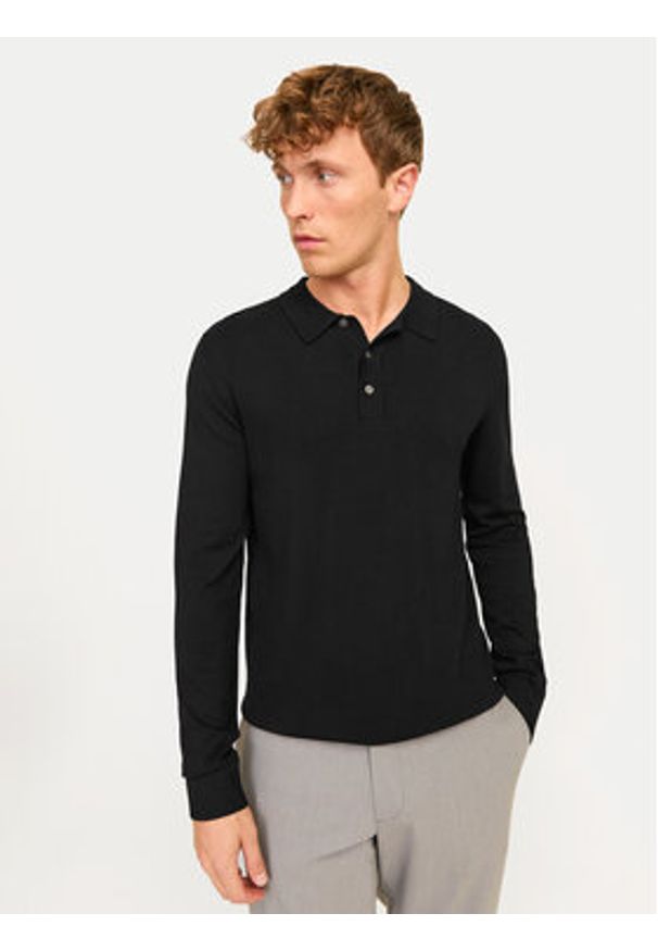 Jack & Jones - Jack&Jones Polo William 12259650 Czarny Regular Fit. Typ kołnierza: polo. Kolor: czarny. Materiał: wiskoza
