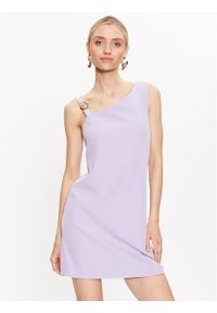 Just Cavalli Sukienka letnia 74PBO935 Fioletowy Regular Fit. Kolor: fioletowy. Materiał: bawełna. Sezon: lato #1