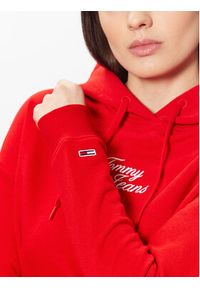 Tommy Jeans Bluza Essential Logo DW0DW15410 Czerwony Relaxed Fit. Kolor: czerwony. Materiał: syntetyk #4