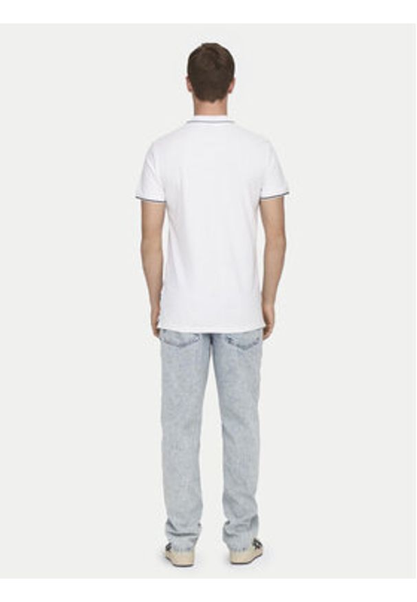 Only & Sons Polo Fletcher 22024827 Biały Regular Fit. Typ kołnierza: polo. Kolor: biały. Materiał: bawełna