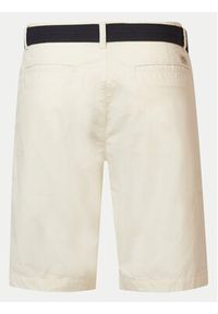 Petrol Industries Szorty materiałowe M-1040-SHO501 Biały Slim Fit. Kolor: biały. Materiał: bawełna