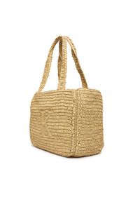 Calvin Klein Torebka Bold Ck Raffia Medium Tote LV04F3447G Brązowy. Kolor: brązowy #4