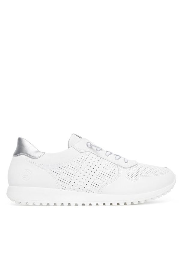 Remonte Sneakersy D3100-80 Biały. Kolor: biały. Materiał: syntetyk, skóra