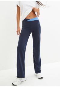 bonprix - Bawełniane spodnie sportowe o kroju bootcut (2 pary). Kolor: czarny. Materiał: bawełna, materiał, dresówka. Styl: sportowy #1