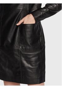 Remain Sukienka skórzana Hanna RM1824 Czarny Regular Fit. Kolor: czarny. Materiał: skóra