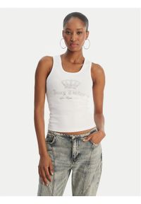 Juicy Couture Top Gothic Crown JCBLV126807 Biały Slim Fit. Kolor: biały. Materiał: bawełna #1