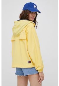 Tommy Jeans kurtka damska kolor żółty przejściowa. Kolor: żółty. Materiał: poliamid #4