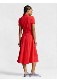 Polo Ralph Lauren Sukienka koszulowa Btn Polo Drs 211913304002 Czerwony Regular Fit. Typ kołnierza: polo. Kolor: czerwony. Materiał: bawełna. Typ sukienki: koszulowe #2