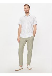 Selected Homme Chinosy 16087636 Beżowy Slim Tapered Fit. Kolor: beżowy. Materiał: bawełna, len