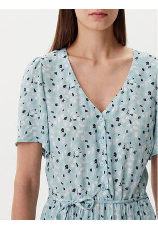 Marc O'Polo Denim Sukienka letnia 500 0006 161 Błękitny Regular Fit. Typ kołnierza: polo. Kolor: niebieski. Materiał: wiskoza. Sezon: lato