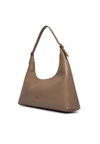 Calvin Klein Torebka Emblem Hw Lthr Shoulder Bag LV04F3262G Beżowy. Kolor: beżowy. Materiał: skórzane #2