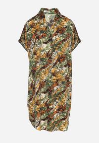 Born2be - Zielona Pudełkowa Sukienka z Wiskozy w Dekoltem w Serek Rinalissa. Okazja: na co dzień. Typ kołnierza: dekolt w serek. Kolor: zielony. Materiał: wiskoza. Długość rękawa: krótki rękaw. Styl: klasyczny, casual, elegancki #7