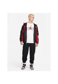 Koszulka sportowa męska Nike Air Jordan Wordmark. Kolor: biały, wielokolorowy. Materiał: bawełna, poliester. Długość rękawa: krótki rękaw. Długość: krótkie. Sport: fitness