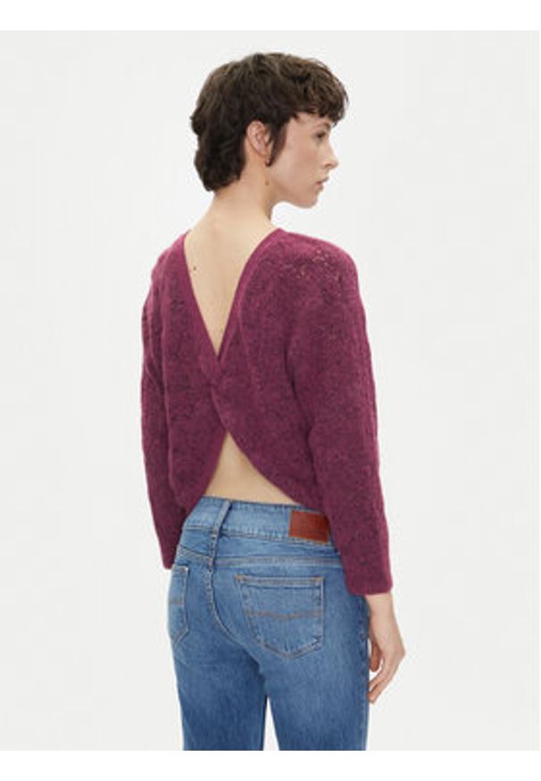 Pepe Jeans Sweter Nova PL702239 Różowy Regular Fit. Kolor: różowy. Materiał: syntetyk