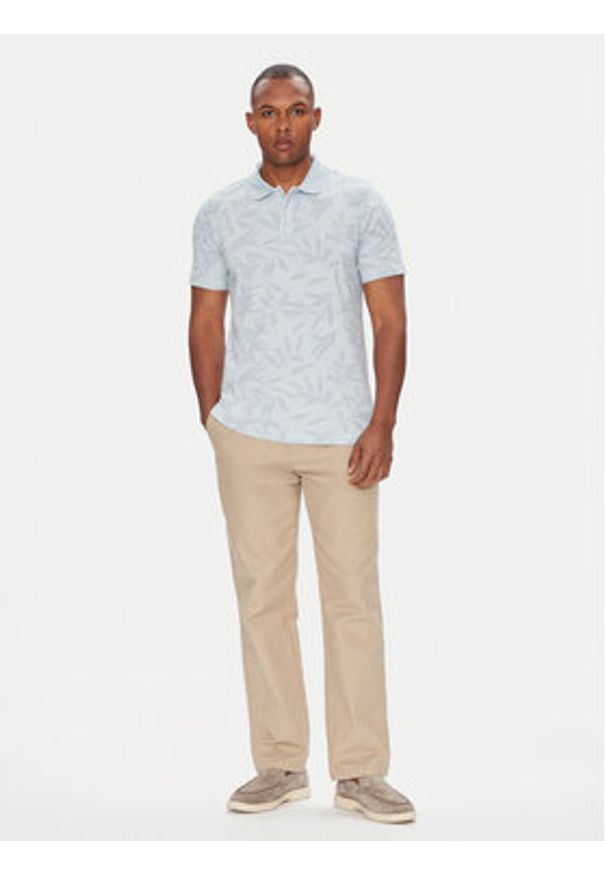 Pierre Cardin Polo C5 21434.2117 Błękitny Regular Fit. Typ kołnierza: polo. Kolor: niebieski. Materiał: bawełna