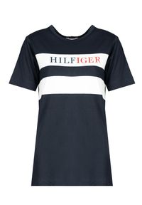 TOMMY HILFIGER - Tommy Hilfiger T-shirt | WW0WW25917 | Kobieta | Granatowy. Okazja: na co dzień. Kolor: niebieski. Materiał: bawełna. Wzór: nadruk. Styl: casual #3