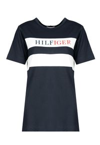 TOMMY HILFIGER - Tommy Hilfiger T-shirt | WW0WW25917 | Kobieta | Granatowy. Okazja: na co dzień. Kolor: niebieski. Materiał: bawełna. Wzór: nadruk. Styl: casual