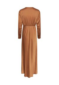 YAS Sukienka wieczorowa 26031520 Brązowy Regular Fit. Kolor: brązowy. Materiał: syntetyk. Styl: wizytowy