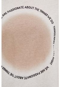 Mos Mosh longsleeve bawełniany kolor beżowy. Kolor: beżowy. Materiał: bawełna. Długość rękawa: długi rękaw #5