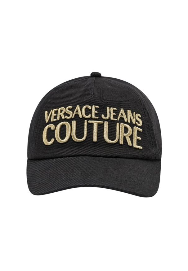 Versace Jeans Couture - VERSACE JEANS COUTURE Czarna czapka z daszkiem. Kolor: czarny