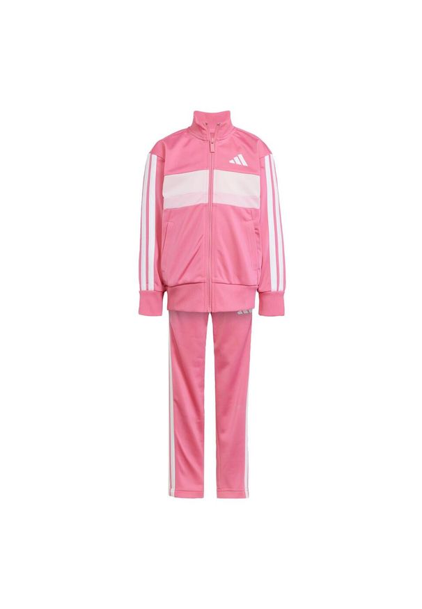 Adidas - Dres Seasonal Essentials Tiberio 3-Stripes Tricot Kids. Kolor: biały, wielokolorowy, różowy. Materiał: dresówka