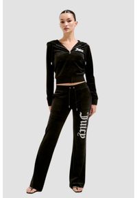 Juicy Couture - JUICY COUTURE Czarne damskie spodnie dresowe Layla Caviar Trackpant, Rozmiar XS. Kolor: czarny. Materiał: dresówka #7