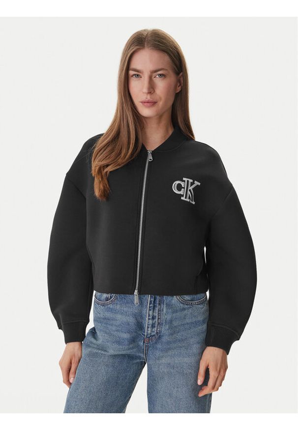 Calvin Klein Bluza LV047AB508 Czarny Boxy Fit. Kolor: czarny. Materiał: syntetyk