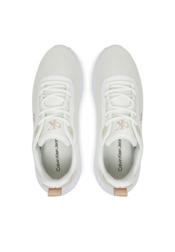 Calvin Klein Jeans Sneakersy Eva Runner L-Up Mix Mesh Logo Ck YW0YW01851 Biały. Kolor: biały. Materiał: materiał