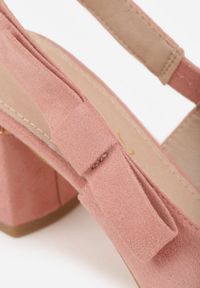 Renee - Różowe Sandały na Słupku Vices Slingback ze Skórzaną Wkładką Vevoline. Okazja: na co dzień, do pracy, na spotkanie biznesowe. Zapięcie: sprzączka. Kolor: różowy. Materiał: skóra. Sezon: lato. Obcas: na słupku. Styl: klasyczny, casual, biznesowy, elegancki #4