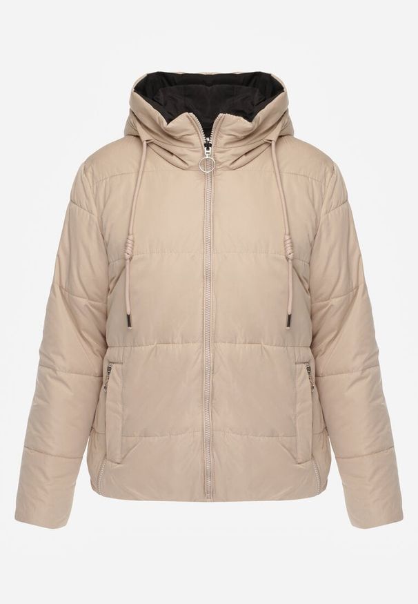Renee - Czarna Pikowana Kurtka Dwustronna Wykończona Sznurkami Atitoria. Okazja: na co dzień. Kolor: czarny. Materiał: jeans. Styl: casual, klasyczny