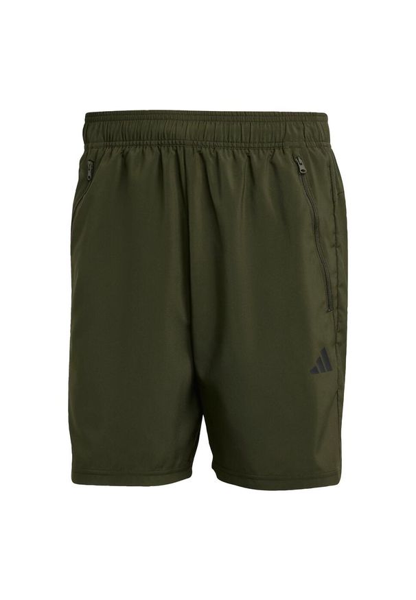 Adidas - Train Essentials Woven Training Shorts. Kolor: czarny, zielony, wielokolorowy. Materiał: materiał. Sport: bieganie
