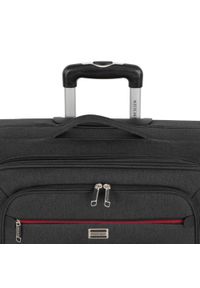 Wittchen - Średnia miękka walizka z czerwonym suwakiem. Kolor: szary. Materiał: poliester #9