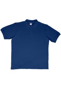 SG - Męska Bawełniana Koszulka Polo Z Krótkim Rękawem Typu Ringspun. Typ kołnierza: polo. Kolor: niebieski. Materiał: bawełna. Długość rękawa: krótki rękaw. Długość: krótkie