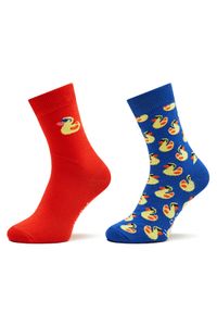 Happy-Socks - Happy Socks Zestaw 2 par wysokich skarpet dziecięcych KRDU02-0200 Kolorowy. Materiał: materiał, bawełna. Wzór: kolorowy #1