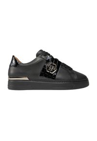 Philipp Plein - PHILIPP PLEIN Czarne sneakersy Leather Lo-top, Rozmiar 46. Kolor: czarny