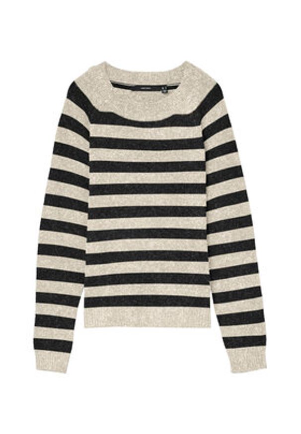 Vero Moda Sweter Doffy 10201022 Beżowy Regular Fit. Kolor: beżowy. Materiał: syntetyk