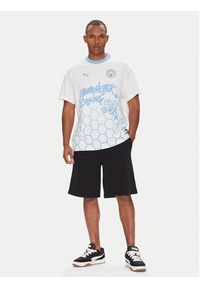Puma T-Shirt CWC Hoops x Man City 631695 Biały Regular Fit. Kolor: biały. Materiał: bawełna #4